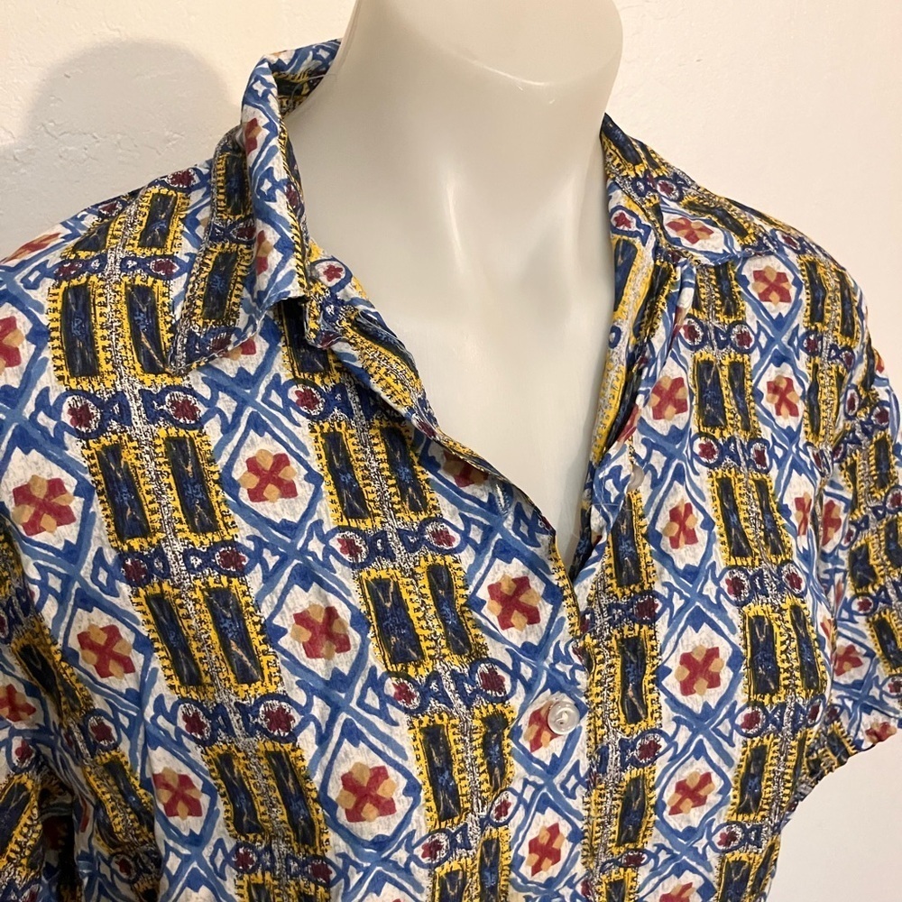 Vintage made in England Miss Selfridge Limited Edition rayon button front camp S - Picture 2 of 8